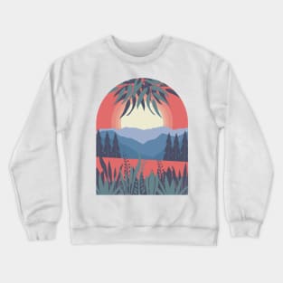 Red Sunset Landscape Crewneck Sweatshirt